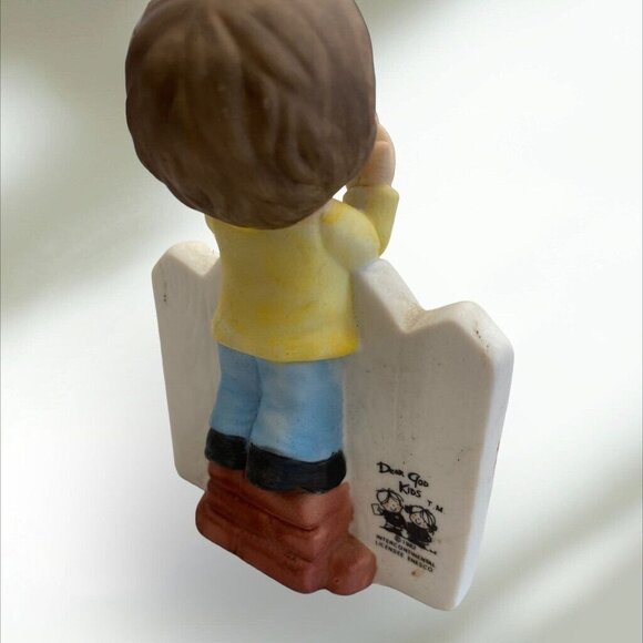 Enesco 1982 Anne Fitzgerald Dear God Kids When We Get Into Trouble Grandpa Boy - Picture 4 of 5